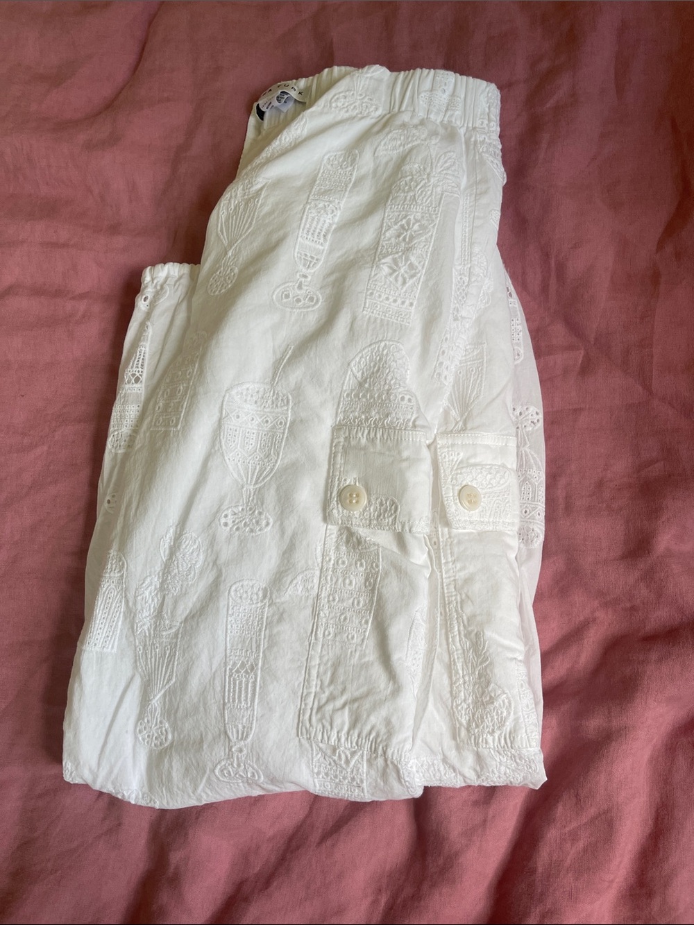Trina Turk White Eyelet Cargo Pants - Picture 7 of 8